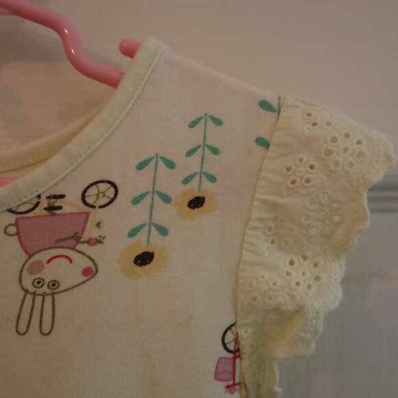 Yellow Peppa Pig 5T Dress with sunflowers - Picture 6 of 10